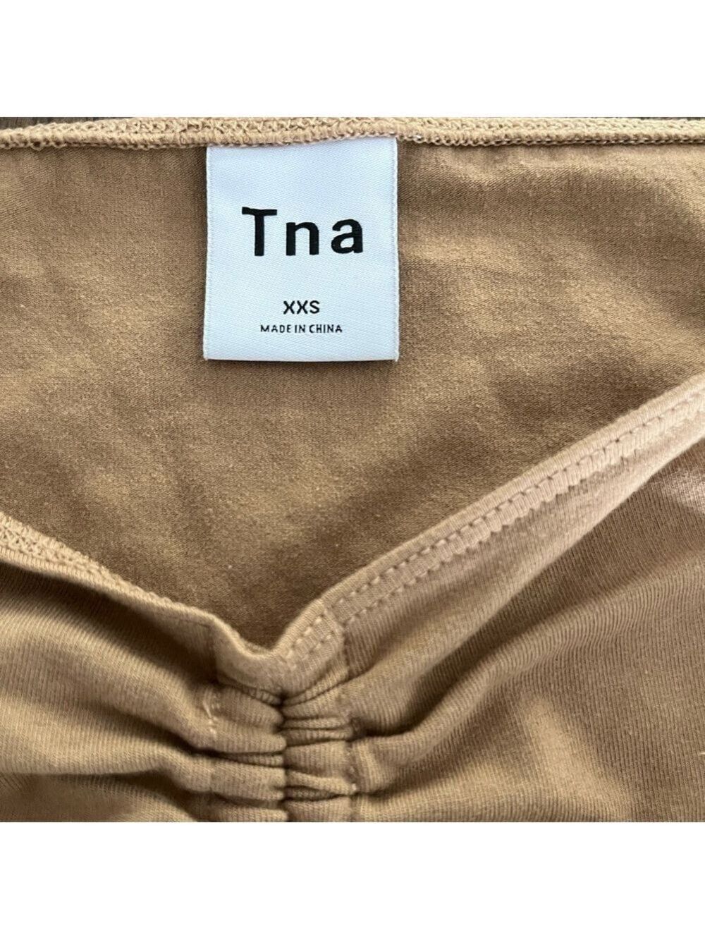 TNA Long Sleeve Crop Top, Size XXSMALL, Colour Camel Brown. - Picture 4 of 4
